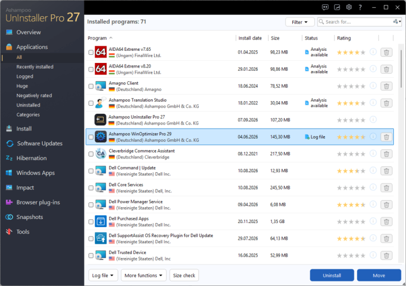 Ashampoo UnInstaller Pro 27