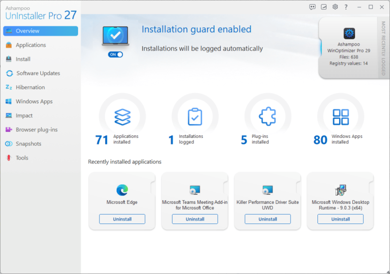 Ashampoo UnInstaller Pro 27