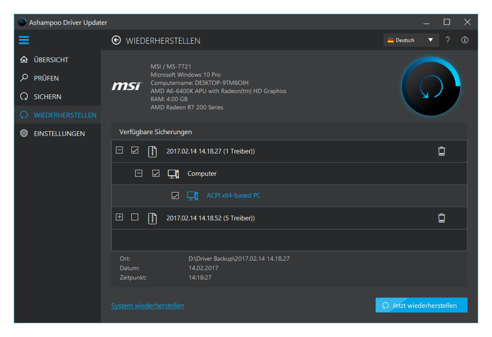Ashampoo Driver Updater – Produktbild