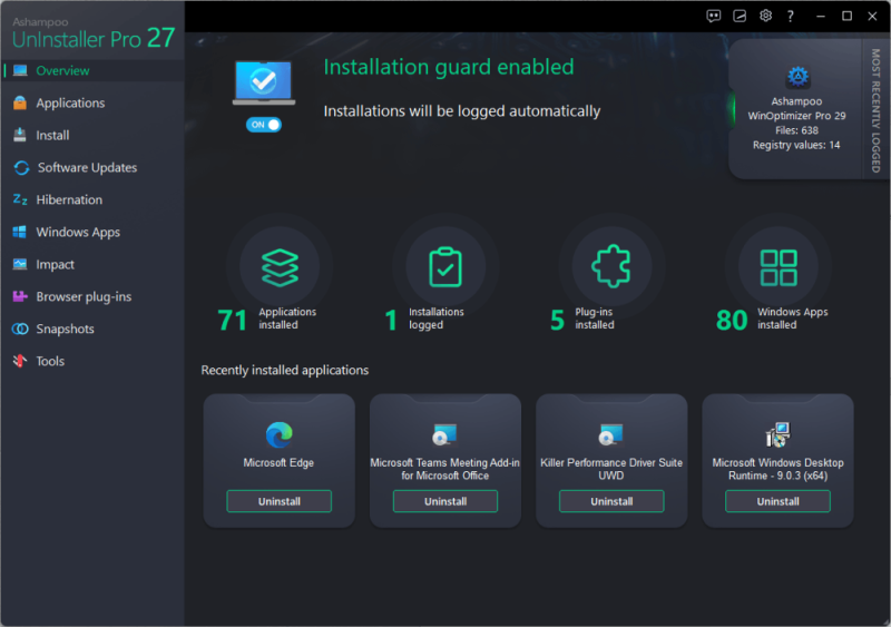 Ashampoo UnInstaller Pro 27