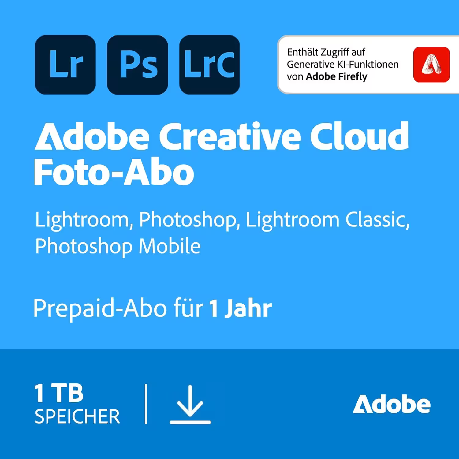 Adobe Creative Cloud - Foto-Abo – Adobe Foto Abo 1 Jahr 1 TB