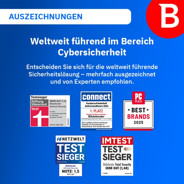 Bitdefender Total Security + VPN | 3 Geräte - 2 Jahre – Produktbild