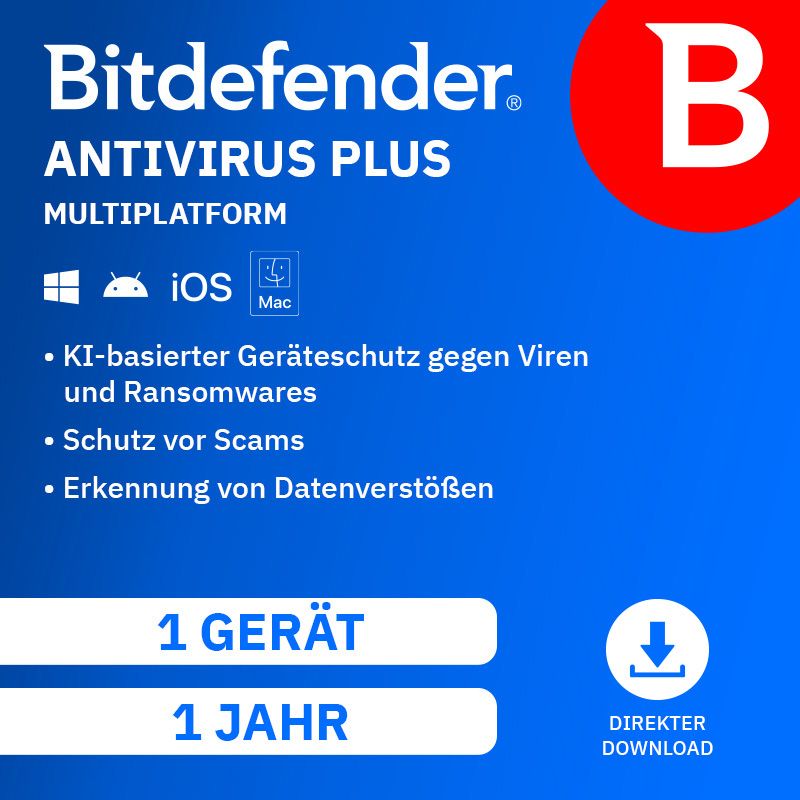 Bitdefender Antivirus Plus Multiplatform – Antivirus Plus Multiplatform 1 Geraet 1 Jahr