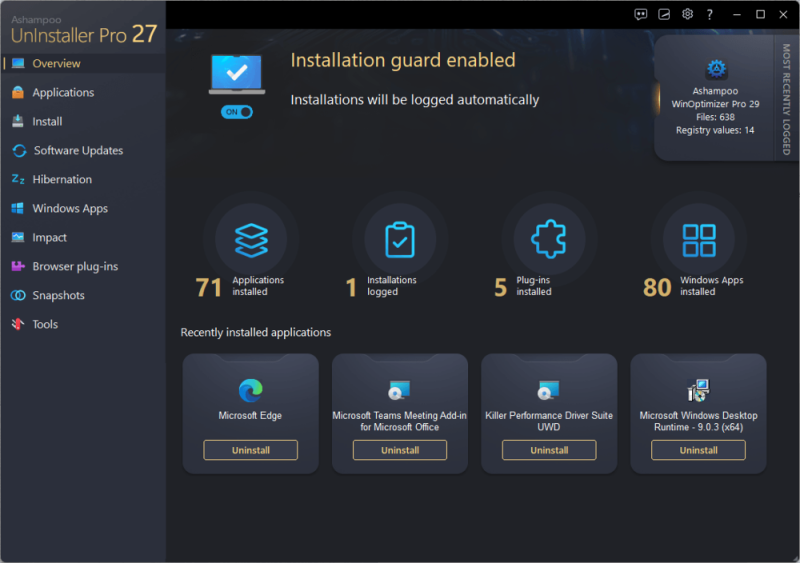 Ashampoo UnInstaller Pro 27