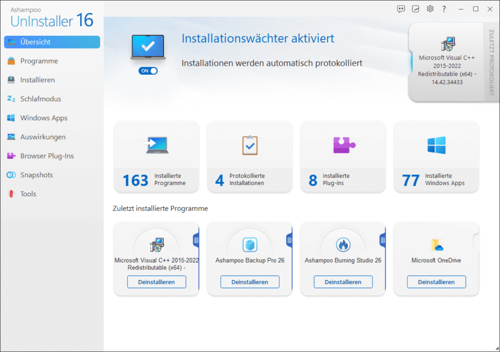 Ashampoo UnInstaller 16 – Produktbild