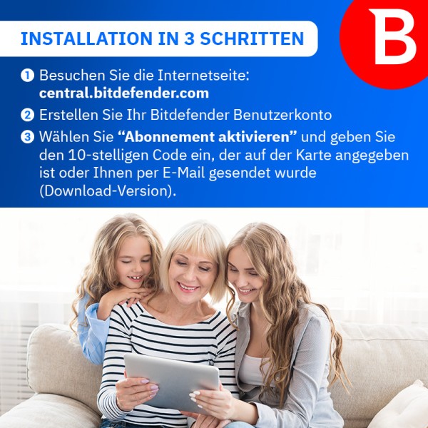 Bitdefender Total Security + VPN | 3 Geräte - 2 Jahre – Produktbild