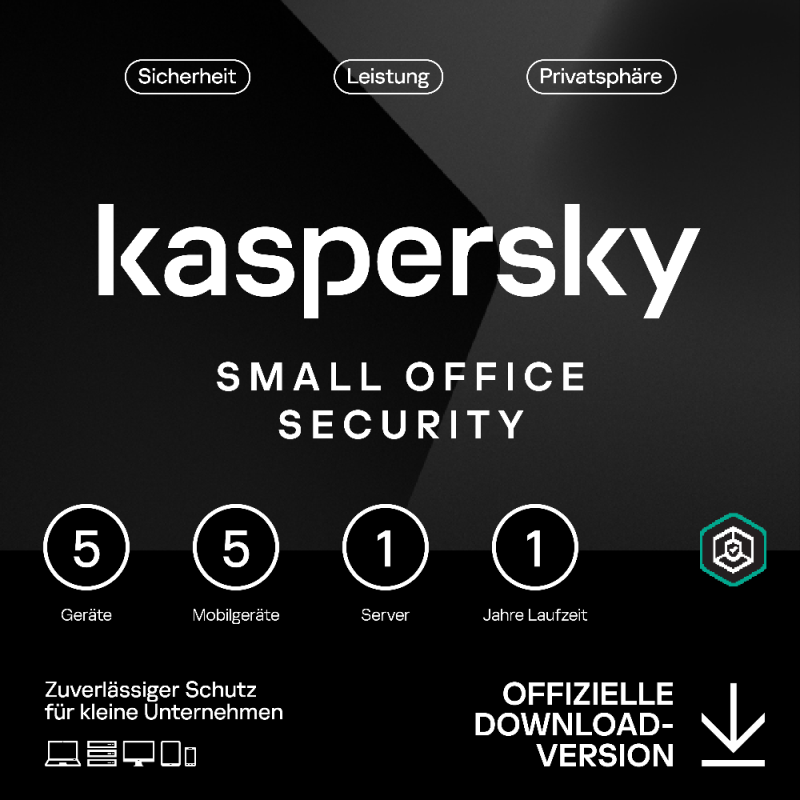 Kaspersky Small Office Security | 1 Server - 5 Mobile - 5 Geräte – Produktbild
